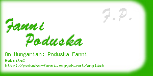 fanni poduska business card